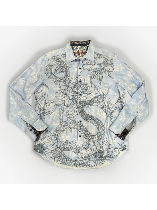 Robert Graham Other - Robert Graham Burns Snake Dragon Classic Fit Light Blue (Size Large)